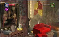 Gryffindor Boy: Right behind the couch on the left side of the room - Bonuses - Hogwarts - Walkthrough - LEGO Harry Potter: Years 1-4 - Game Guide and Walkthrough