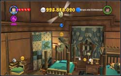 Padma (Ballgown): Destroy the upper part of the bed on the left and jump onto it to reach the token - Bonuses - Hogwarts - Walkthrough - LEGO Harry Potter: Years 1-4 - Game Guide and Walkthrough