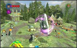 Use (LS) and (WL) on the three large boards buried in the ground - Bonuses - Hogwarts - Walkthrough - LEGO Harry Potter: Years 1-4 - Game Guide and Walkthrough
