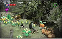 (Time Travel) On the right, the student is crushed by a pumpkin - use a normal spell on it - Bonuses - Hogwarts - Walkthrough - LEGO Harry Potter: Years 1-4 - Game Guide and Walkthrough
