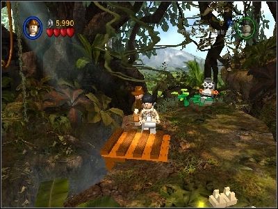 Jump on the other side using hanging rope - Chapter 1 - The Lost Temple - part 1 - Riders of the Lost Ark - LEGO Indiana Jones: The Original Adventures - Game Guide and Walkthrough