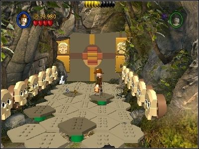 You will reach the door with white squares on the ground - Chapter 1 - The Lost Temple - part 2 - Riders of the Lost Ark - LEGO Indiana Jones: The Original Adventures - Game Guide and Walkthrough