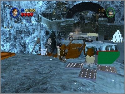Build a lever from the LEGO pieces and push it to make a bridge - Chapter 2 - Into the Mountains - part 2 - Riders of the Lost Ark - LEGO Indiana Jones: The Original Adventures - Game Guide and Walkthrough