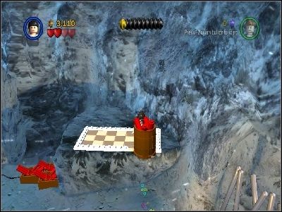 Using Marion jump on the ledge in the highlighted place and push down the box with TNT - Chapter 2 - Into the Mountains - part 1 - Riders of the Lost Ark - LEGO Indiana Jones: The Original Adventures - Game Guide and Walkthrough