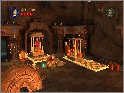 Go to the right and you will notice two statues - Chapter 3 - The Temple of Kali - The Temple of Doom - LEGO Indiana Jones: The Original Adventures - Game Guide and Walkthrough