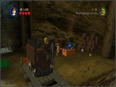 Jump with Willie on a ledge near blinking lights and build a ladder from LEGO pieces for Indy - Chapter 4 - Free the Slaves - part 1 - The Temple of Doom - LEGO Indiana Jones: The Original Adventures - Game Guide and Walkthrough