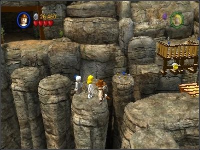 As Indy, jump to the right on the platforms - Chapter 6 - Battle on the Bridge - The Temple of Doom - LEGO Indiana Jones: The Original Adventures - Game Guide and Walkthrough