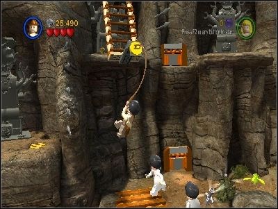 As Indy use whip in the highlighted place - Chapter 6 - Battle on the Bridge - The Temple of Doom - LEGO Indiana Jones: The Original Adventures - Game Guide and Walkthrough