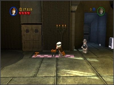 Only thing you need to do here is to push the chair all the way to the left and go down the secret passage - Chapter 2 - Castle Rescue - The Last Crusade - LEGO Indiana Jones: The Original Adventures - Game Guide and Walkthrough