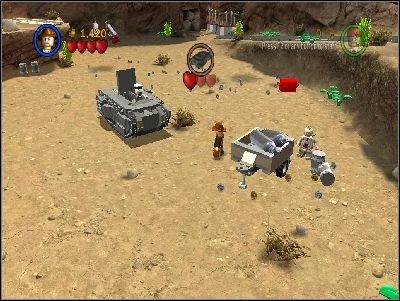 Two more mines are in the carts nearby - Chapter 5 - Desert Ambush - The Last Crusade - LEGO Indiana Jones: The Original Adventures - Game Guide and Walkthrough