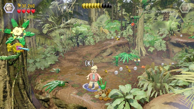 To make it possible for Robert to join you, you need to water another plant, as Ellie (the screenshot) - Restoring power - Jurassic Park - walkthrough - LEGO Jurassic World - Game Guide and Walkthrough