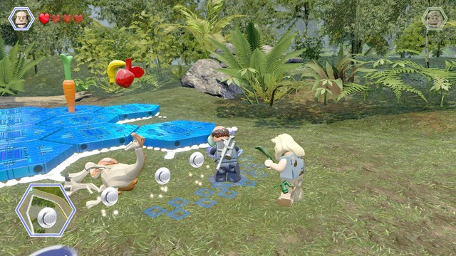 In order to heal the sick gallimimus you need three items - Gallimimus Territory - Jurassic Park - secrets in free roam - LEGO Jurassic World - Game Guide and Walkthrough
