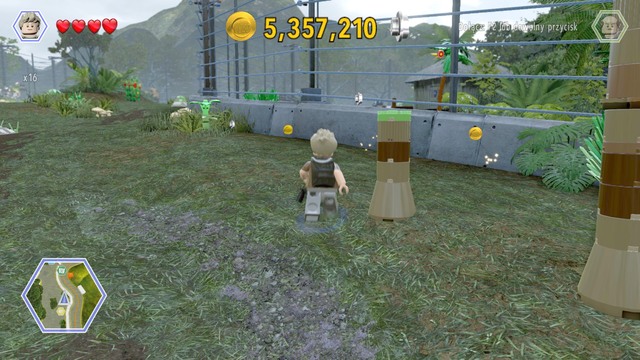 Walk up the column as Billy and use the parachute at the end of the road - Carnivore Territory - Jurassic Park - secrets in free roam - LEGO Jurassic World - Game Guide and Walkthrough
