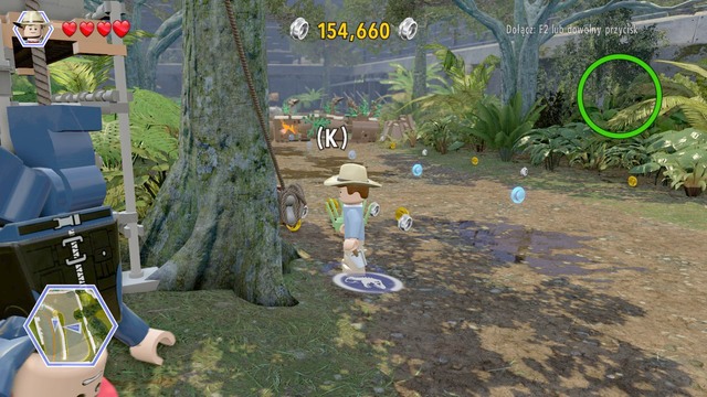 Walk to the rope as Grant and cut it to save the jurassic park worker - Herbivore Territory - Jurassic Park - secrets in free roam - LEGO Jurassic World - Game Guide and Walkthrough