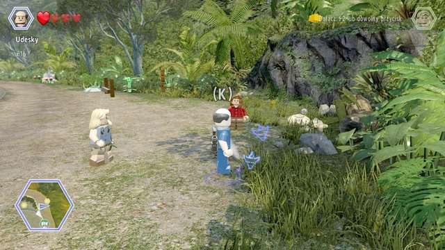Destroy LEGO objects and pick up the brick as Udesky - Triceratops Territory - Jurassic Park - secrets in free roam - LEGO Jurassic World - Game Guide and Walkthrough