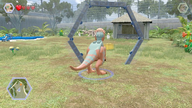 Participate in the race as pachycephalosaurus - Triceratops Territory - Jurassic Park - secrets in free roam - LEGO Jurassic World - Game Guide and Walkthrough