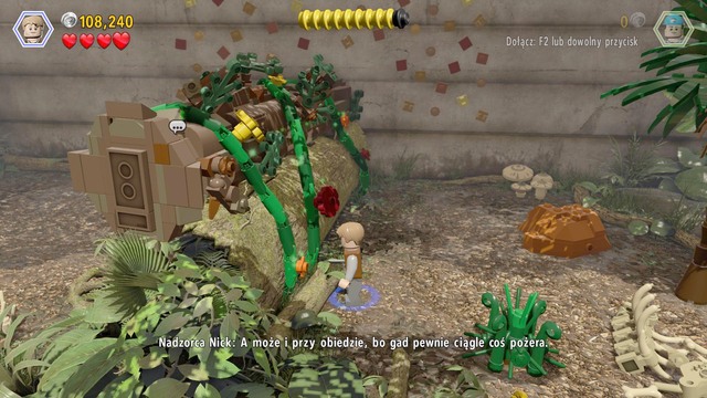 Switch to Owen and dive in the droppings - Welcome to the Jurassic World - Jurassic World - walkthrough - LEGO Jurassic World - Game Guide and Walkthrough