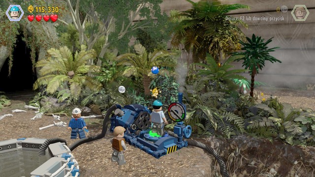As Nick, make it over to the right and use the hydraulic pump - Welcome to the Jurassic World - Jurassic World - walkthrough - LEGO Jurassic World - Game Guide and Walkthrough