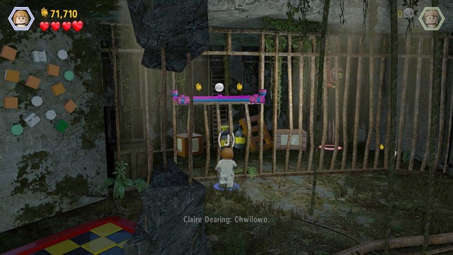 After you climb up, as Claire, take the gap in the bars and jump over - Out of Bounds - Jurassic World - walkthrough - LEGO Jurassic World - Game Guide and Walkthrough
