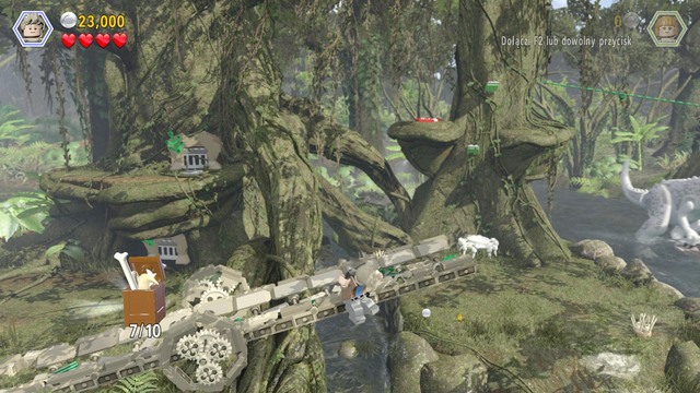 You will be able to perform a parachute jump from the tree to the place shown on the second picture - Gyrosphere Valley - Jurassic World - secrets - LEGO Jurassic World - Game Guide and Walkthrough
