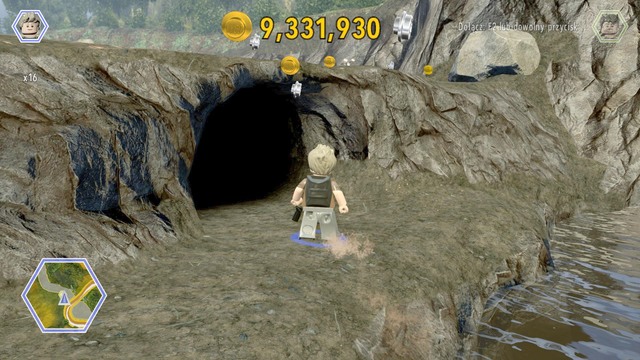 Once you get inside the cave shown on the picture, switch your character to Timmy and use the night goggles - Shady Grove - Jurassic World - secrets in free roam - LEGO Jurassic World - Game Guide and Walkthrough