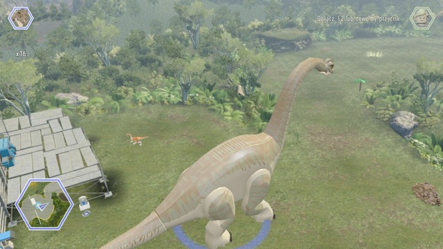 As brachiosaurus or apatosaurus, approach the platforms on the ground and use quakes to destroy them - Gyrosphere Valley - Jurassic World - secrets in free roam - LEGO Jurassic World - Game Guide and Walkthrough