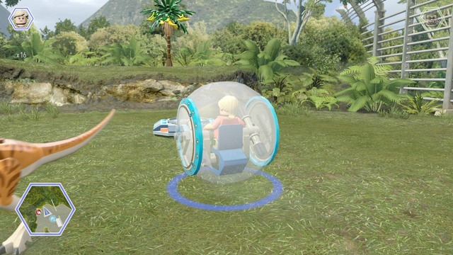 You need a gyrosphere to get the third item - Gyrosphere Valley - Jurassic World - secrets in free roam - LEGO Jurassic World - Game Guide and Walkthrough