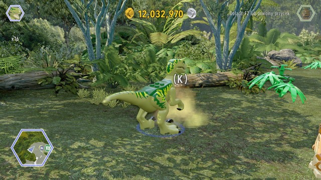 As raptor, walk to the smell shown on the picture and follow it - Safari Plains - Jurassic World - secrets in free roam - LEGO Jurassic World - Game Guide and Walkthrough