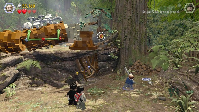 As Eddie, approach the spot shown in the screenshot and shoot at the target - Isla Sorna - Jurassic Park - The Lost World - walkthrough - LEGO Jurassic World - Game Guide and Walkthrough