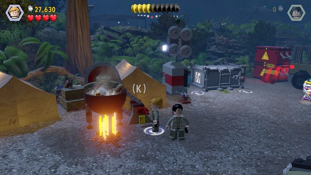 The toadstool can be found in the boiling cauldron in the middle - InGen Arrival - Jurassic Park - The Lost World - walkthrough - LEGO Jurassic World - Game Guide and Walkthrough