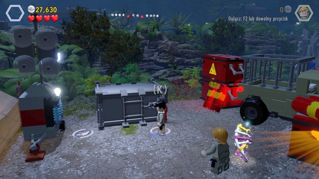 The banana is in the blocked container - InGen Arrival - Jurassic Park - The Lost World - walkthrough - LEGO Jurassic World - Game Guide and Walkthrough