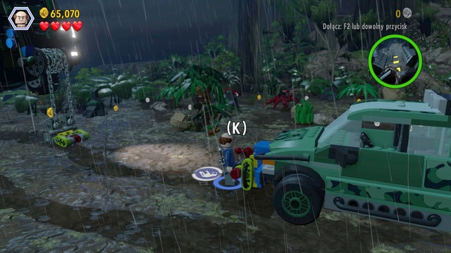 After you switch to Eddie, approach the blue brick shown in the screenshot and follow the trail - InGen Arrival - Jurassic Park - The Lost World - walkthrough - LEGO Jurassic World - Game Guide and Walkthrough