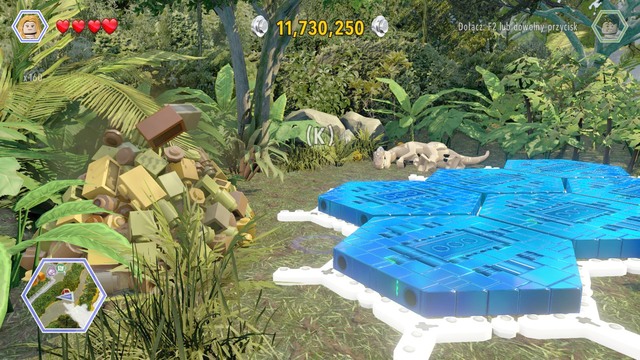 Walk to the rock shown on the picture and destroy it as Owen - Long Grass - Jurassic Park - The Lost World - secrets in free roam - LEGO Jurassic World - Game Guide and Walkthrough