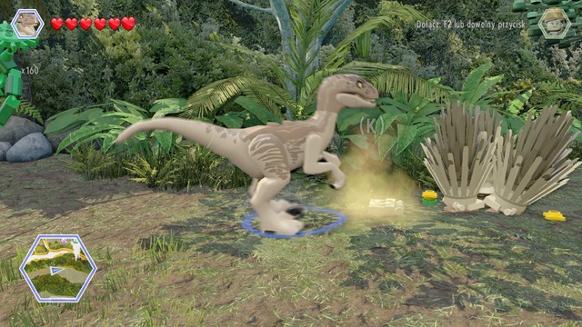 As raptor, walk to the smell and follow it - Long Grass - Jurassic Park - The Lost World - secrets in free roam - LEGO Jurassic World - Game Guide and Walkthrough