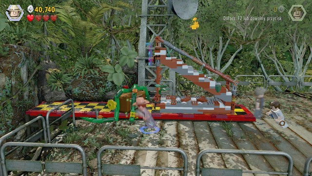 Use the scattered bricks to build stairs and push them towards the rock - Landing Strip - Jurassic Park III - walkthrough - LEGO Jurassic World - Game Guide and Walkthrough