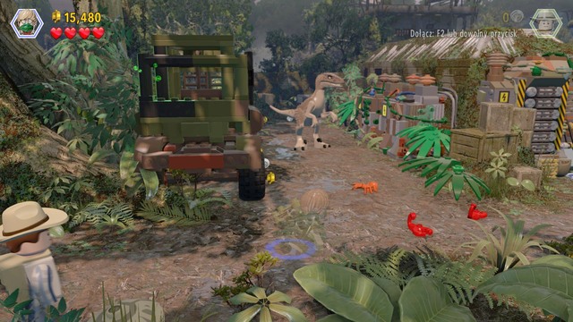 After you get to the other side, use camo, as Eric, to sneak past the velociraptor - Eric Kirby - Jurassic Park III - walkthrough - LEGO Jurassic World - Game Guide and Walkthrough