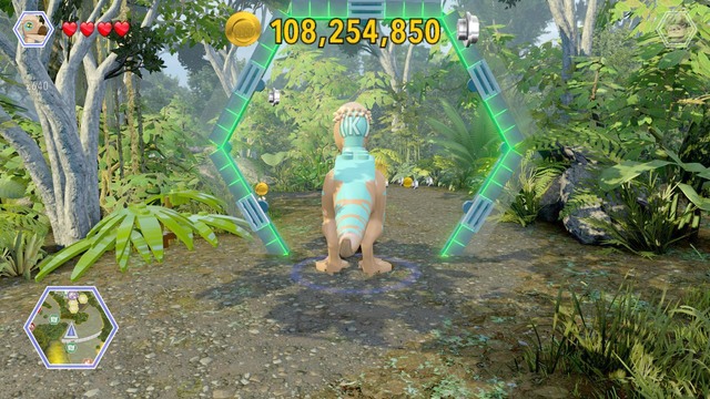 Finish the race as pachycephalosaurus in the specified time limit and you will receive the golden brick - Ankylosaurus Territory - Jurassic Park III - secrets in free roam - LEGO Jurassic World - Game Guide and Walkthrough