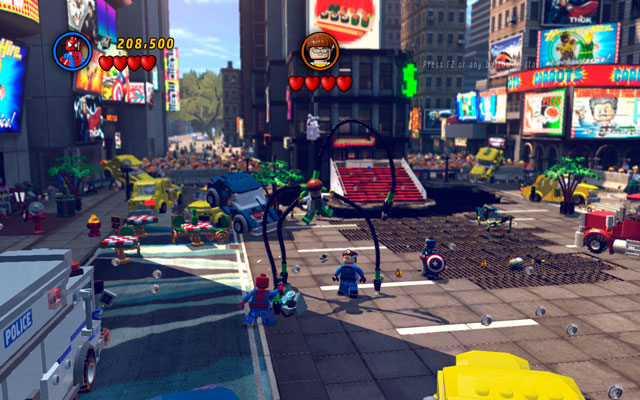 The final battle with Doctor Octopus is quite demanding - Times Square Off - Walkthrough - LEGO Marvel Super Heroes - Game Guide and Walkthrough