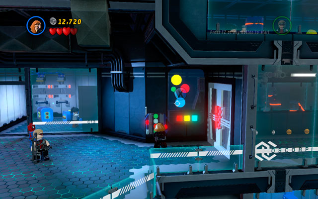 Go to the next corridor and switch into Hawkeye - Exploratory Laboratory - Walkthrough - LEGO Marvel Super Heroes - Game Guide and Walkthrough