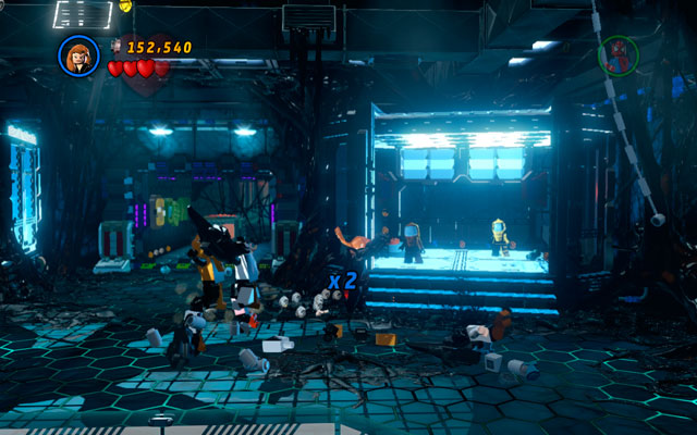When Venom appears, turn left and return to the one of the previous corridors - Exploratory Laboratory - Walkthrough - LEGO Marvel Super Heroes - Game Guide and Walkthrough