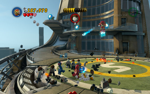 When the first boss is defeated, second one will enter to the Terminator Armor - Rebooted, Resuited - Walkthrough - LEGO Marvel Super Heroes - Game Guide and Walkthrough