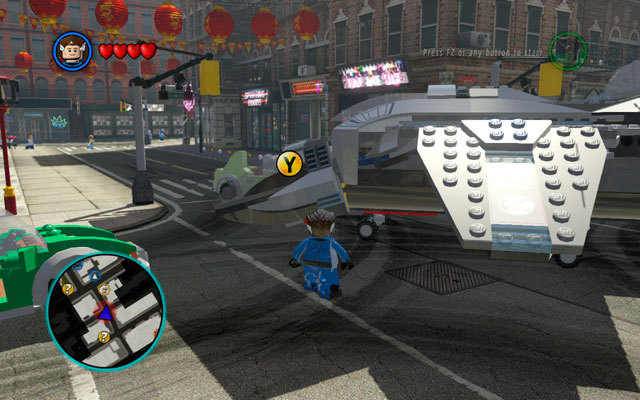 The only goal in this intersection is to jump down from S - S.H.I.E.L.D. Helicarrier / New York - Walkthrough - LEGO Marvel Super Heroes - Game Guide and Walkthrough