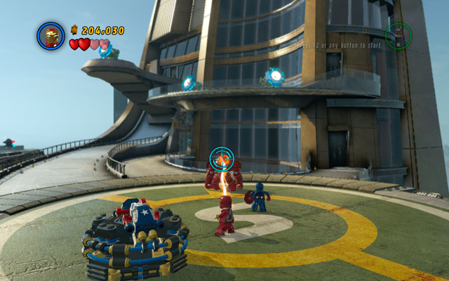 When the device is charged, huge explosion will occur, overloading some systems of Mandarin's Terminator - Mandarin & Aldrich Killian - Boss fights - LEGO Marvel Super Heroes - Game Guide and Walkthrough