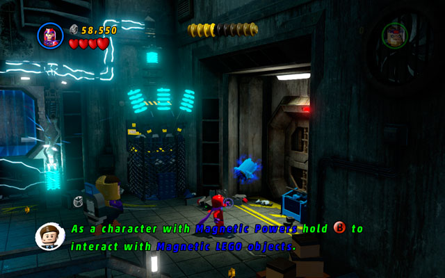 In the same location go to the right, finally approaching to the wall - Rock Up at the Lock Up - Minikit Sets - LEGO Marvel Super Heroes - Game Guide and Walkthrough