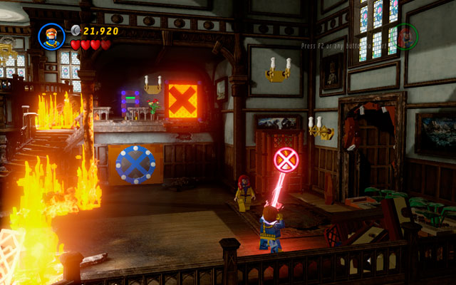 Enter the X-Mansion and rescue two groups of students as it is described in the walkthrough part of this guide - Juggernauts and Crosses - Minikit Sets - LEGO Marvel Super Heroes - Game Guide and Walkthrough