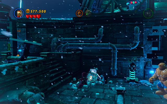 Second is located on the left part of the arena, on which Human Torch is fighting the enemies - Doctor in the House - Minikit Sets - LEGO Marvel Super Heroes - Game Guide and Walkthrough