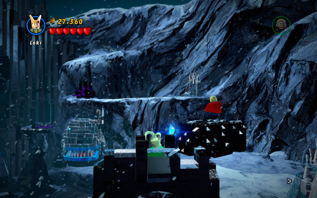 Choose Thor and fly to the dark platform placed on your right - this will raise stair steps on the left - Bro-tunheim - Deadpool Bonus Missions: Walkthrough - LEGO Marvel Super Heroes - Game Guide and Walkthrough