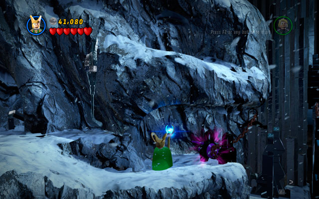 As Loki turn the windlass, which is located at the end of the bank - Bro-tunheim - Deadpool Bonus Missions: Walkthrough - LEGO Marvel Super Heroes - Game Guide and Walkthrough