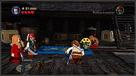 Destroy the chest next to the surface with the check - The Black Pearl Attacks - walkthrough - The Curse of the Black Pearl - LEGO Pirates of the Caribbean: The Video Game - Game Guide and Walkthrough