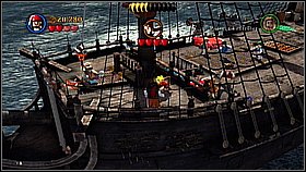 Get to the other ship using the plank - The Black Pearl Attacks - walkthrough - The Curse of the Black Pearl - LEGO Pirates of the Caribbean: The Video Game - Game Guide and Walkthrough